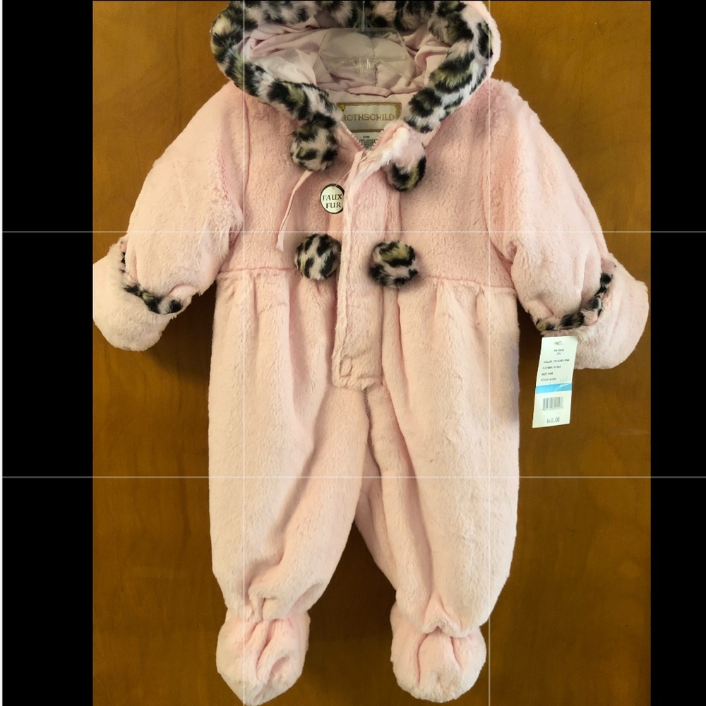Rothschild Baby-Girls Newborn Plush Snowsuit
